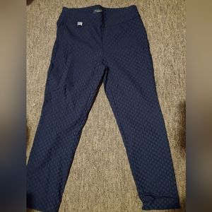 Grace dark blue rayon nylon spandex pull on pants with elastic waist in Size M